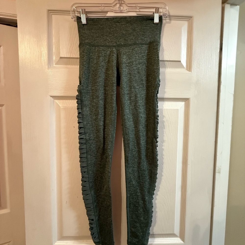 Aerie Green Leggings with Side Detailing